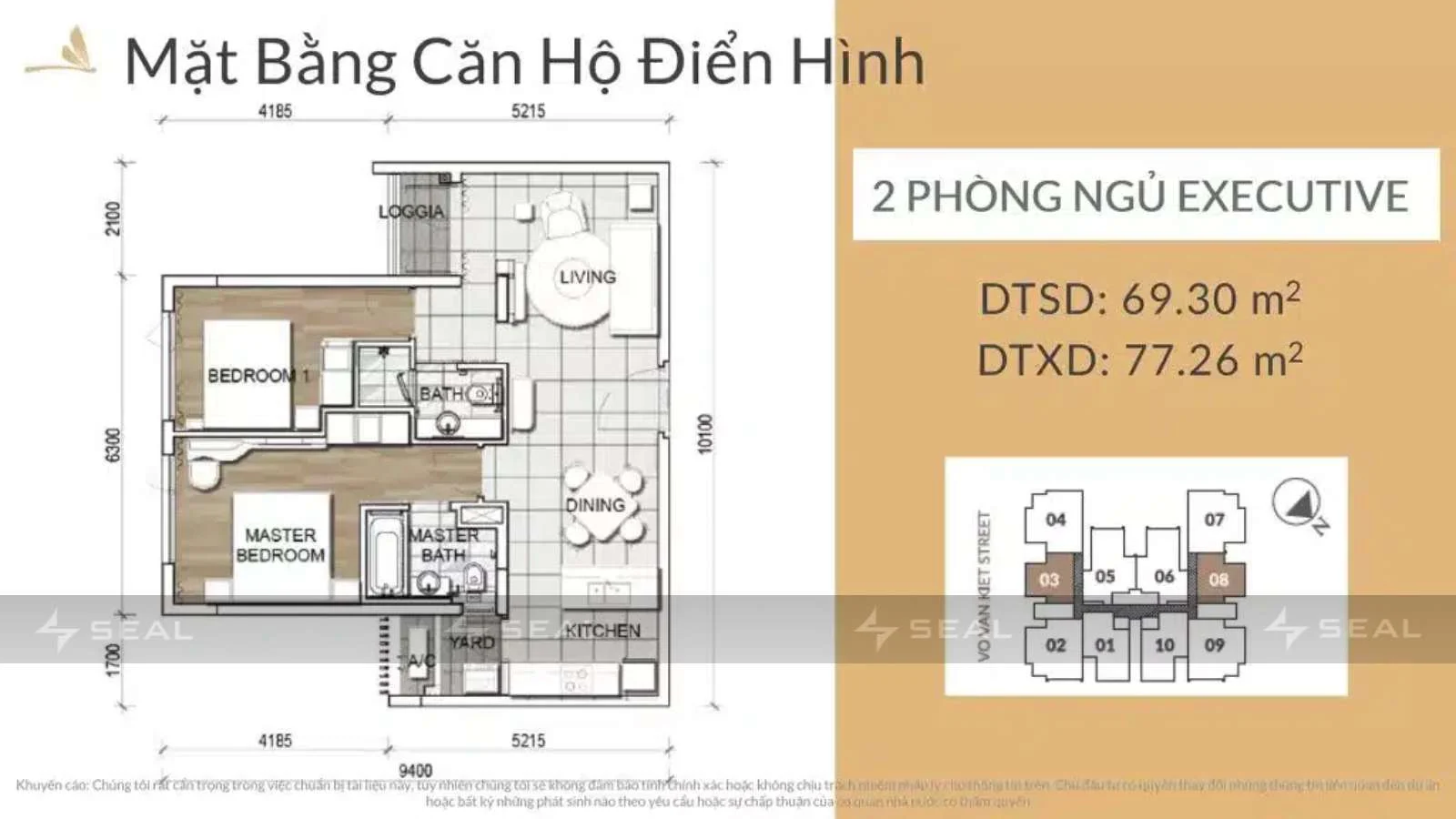 Thiết kế căn hộ 2pn executive