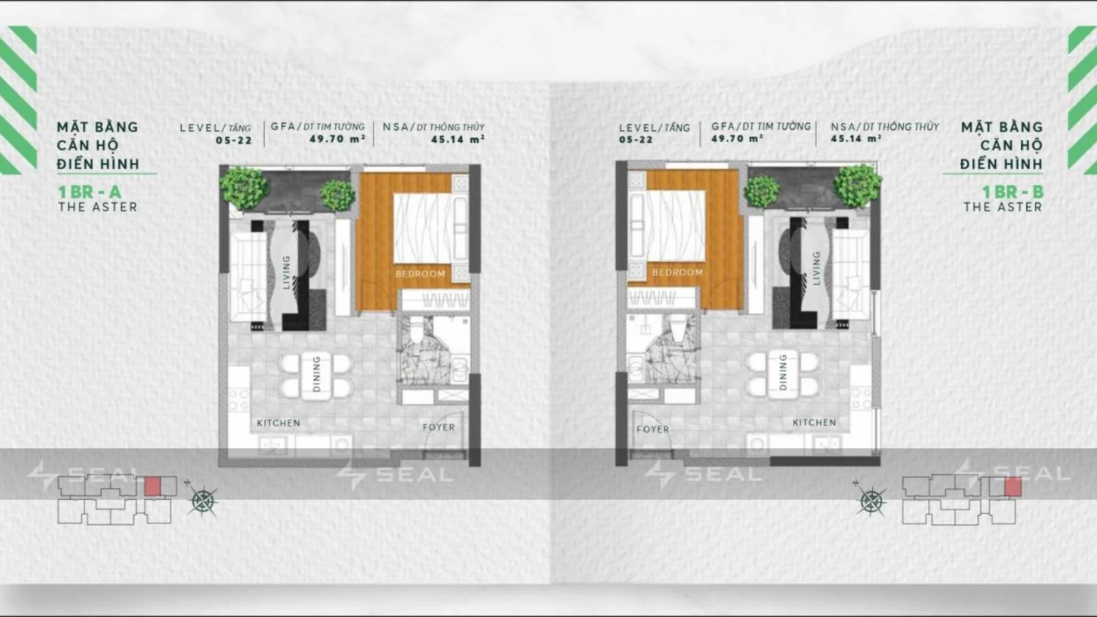 Thiết kế căn hộ 4PN - Urban Green 1 BR - A