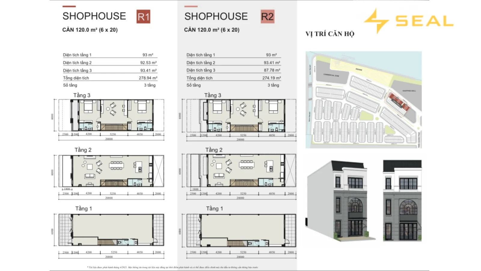 Thiết kế chi tiết SHOPHOUSE R1 R2 Quận Mekong An Giang