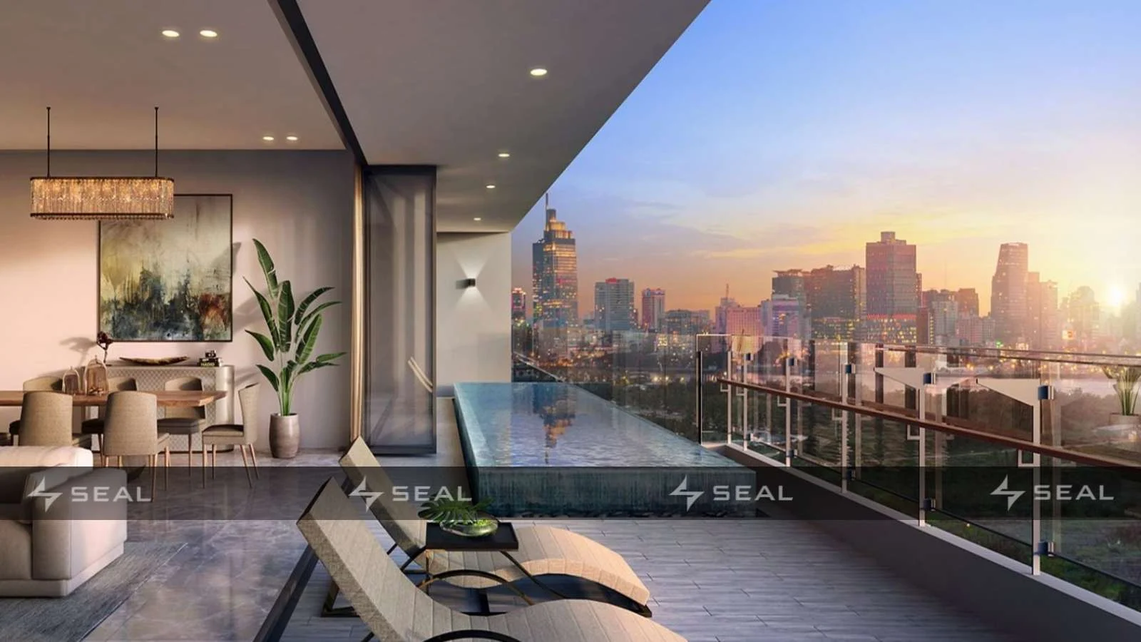 khu vực ban công tại dự án The River