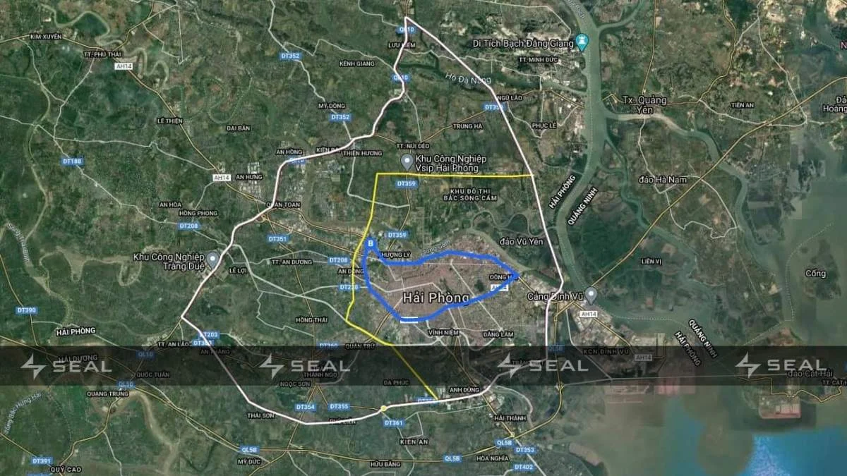 Bản đồ quy hoạch đường vành đai 3 Hải Phòng (Đường màu trắng)